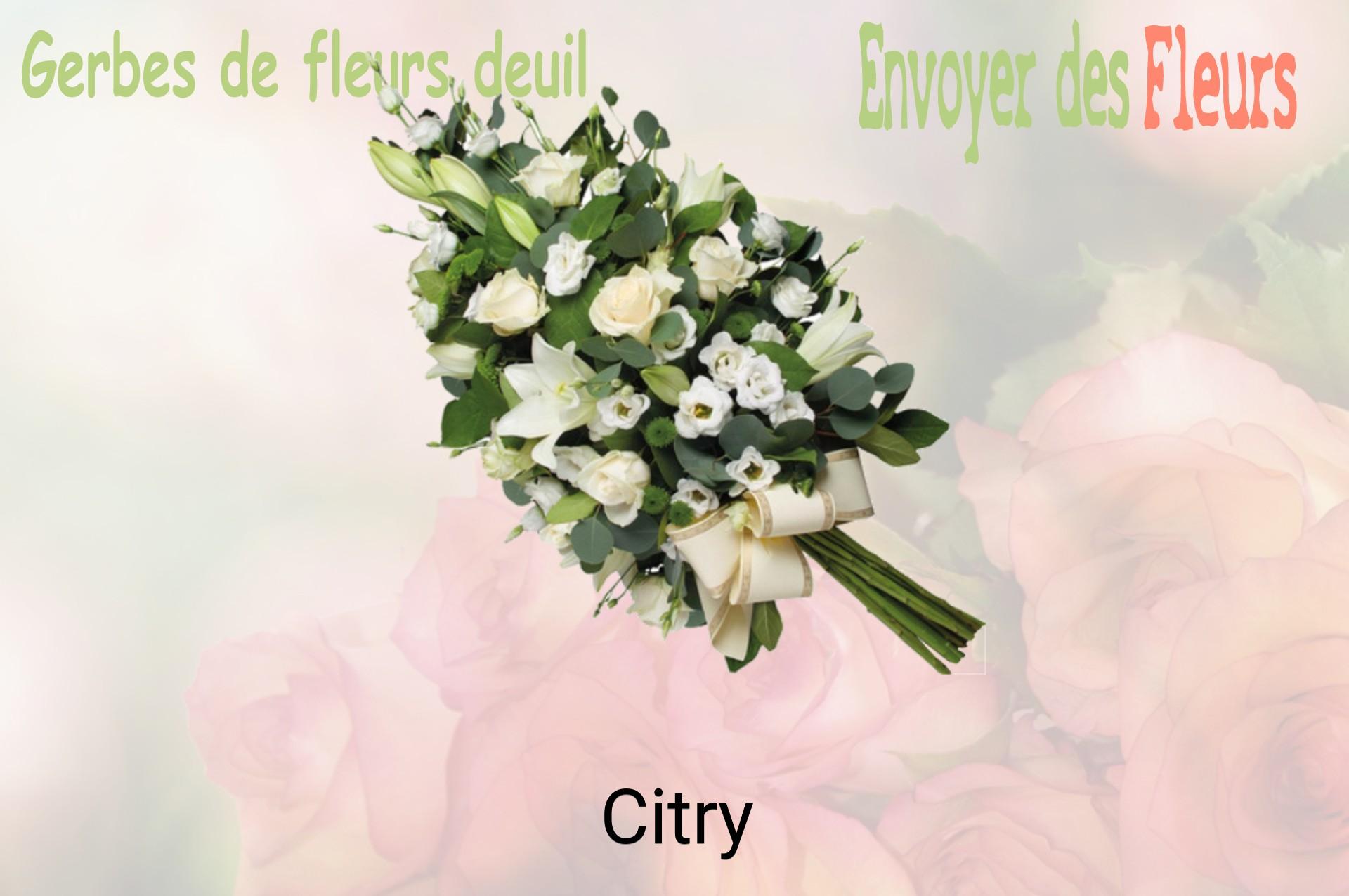 Gerbe de fleurs de deuil livrée à Citry